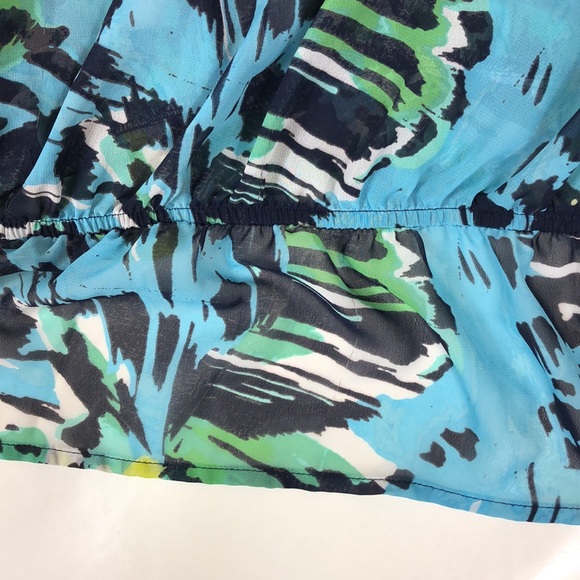 Lane Bryant Sheer Floral Print String Tie, Tier Ruffled Collar Blouse Size 18/20 - Picture 8 of 13